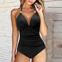 Women’s Halter Push-Up One-Piece Swimsuit – Plus Size Tankini
