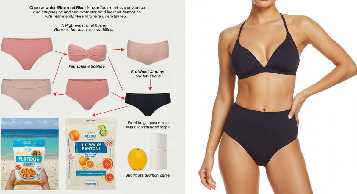 Choose a high waist bikini for tummy control and style