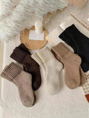 Women’s Cozy Mid-Calf Crew Socks – Soft Knit Neutral Colors for Fall & Winter