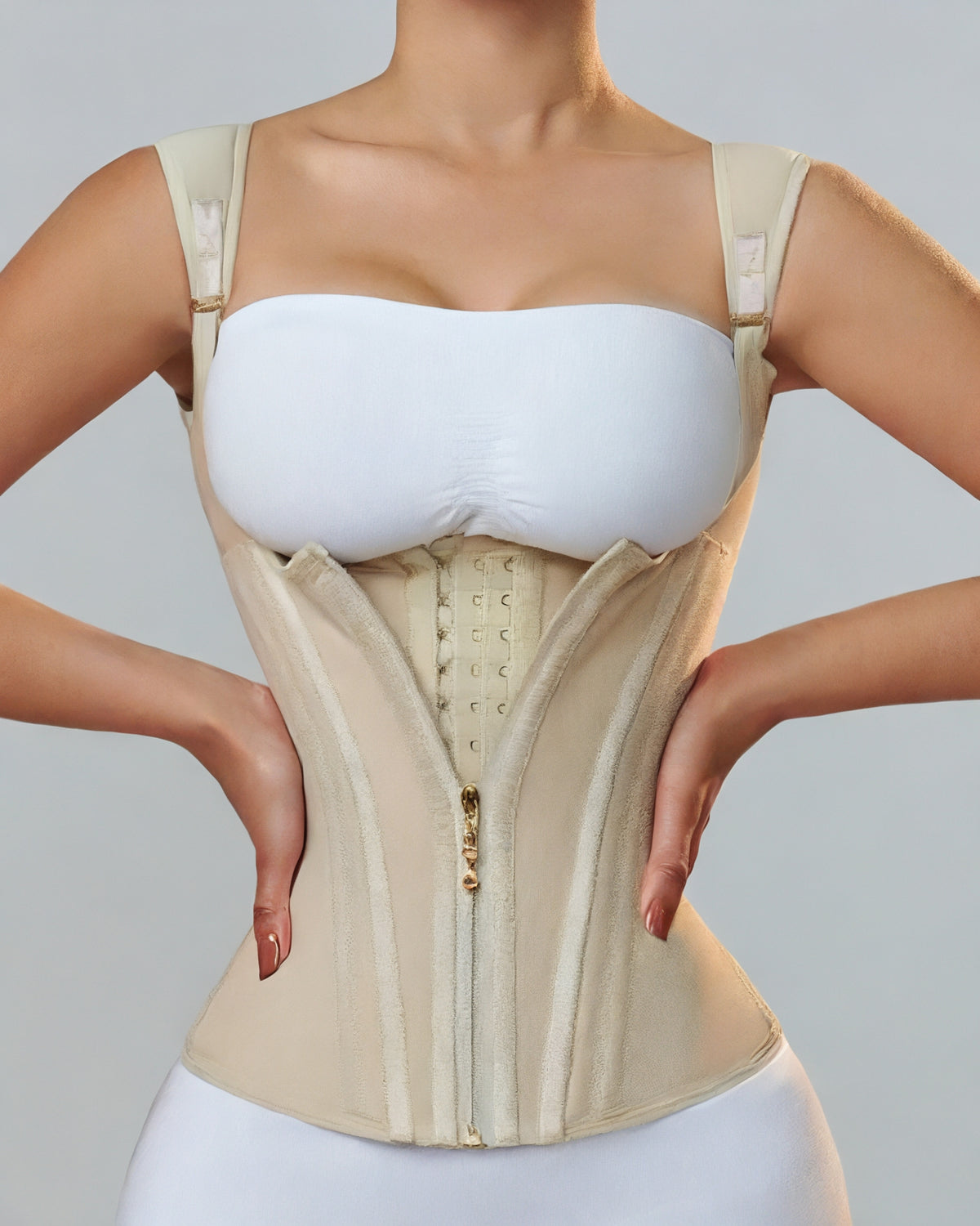 Faja Waist Trainer for Women Body Shaper Corset Vest Tank Top with Steel Bones