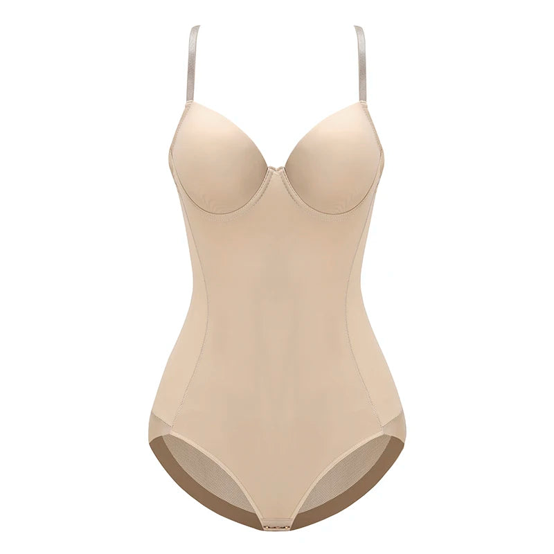 Women's White Underwire Bodysuit – Stretch Silky Shapewear