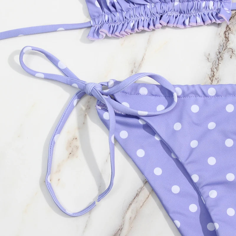 Amara Lilac – Pleated Bandeau Bikini