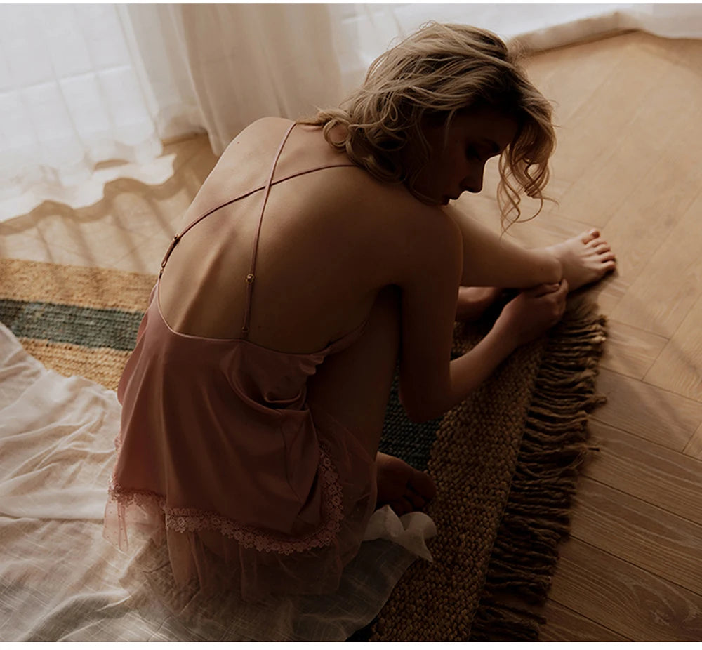 Black Sexy Corset Dress Bustier Lace Up Mesh Overbust Lingerie