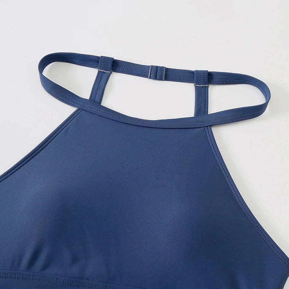 Sexy Bikini 2025 Woman High Neck Swimsuit Female Two Pieces Swimwear Women High Waist Bikinis Set Beach Wear for Bathing Suit