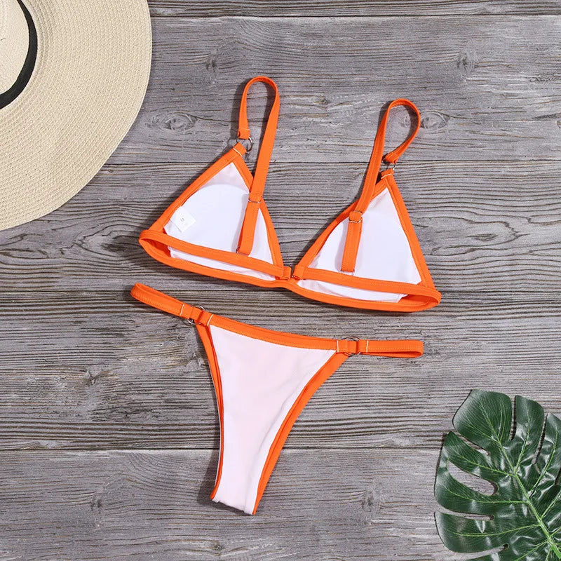 Sexy Bikini 2021 Solid Swimsuit Women Swimwear White Push Up Bikini Set Brazilian Bathing Suit Summer Beach Wear Swimming Suit
