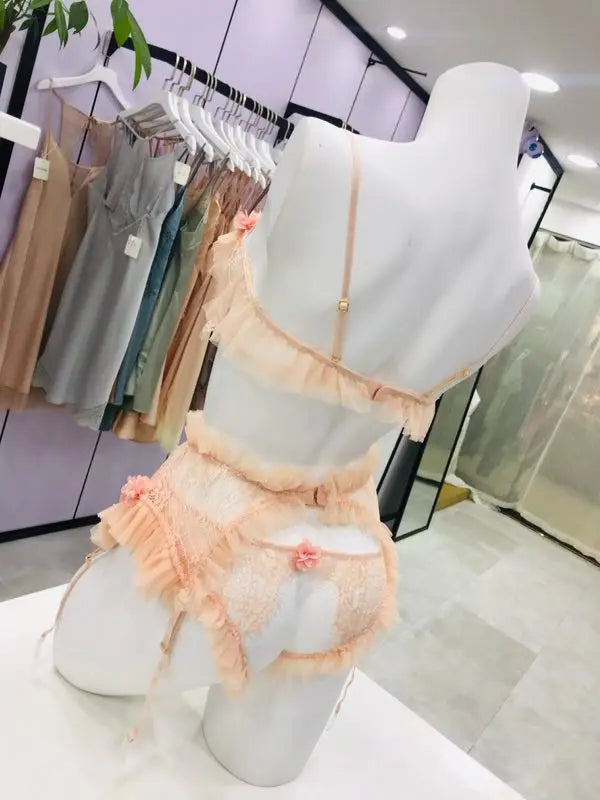 Pink Lace Ruffle Bra & Panty Lolita Lingerie Set