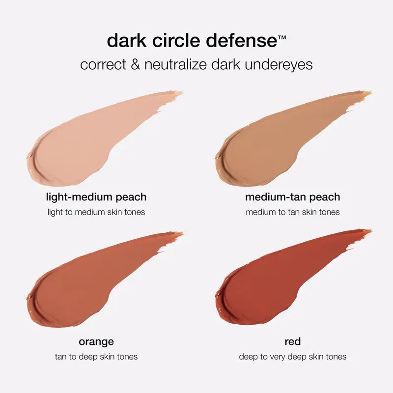 Neutralize dark under-eyes with this waterproof, full-coverage CC corrector. Multi-tasking nutrient-rich formula moisturizes, evens skin tone and smooths fine lines. Free brush (while supplies last). undereye color corrector, dark circle corrector, peach corrector, orange corrector, color corrector dark circles, full coverage undereye, waterproof under eye corrector, neutralize under eye discoloration
