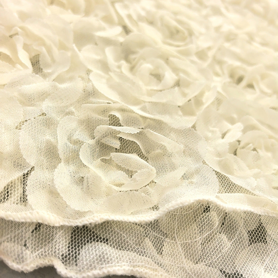 Women's Sexy 3 Piece Bikini Set 3D Flower Beach Skirt Swimsuit Pure Pink Triangle Halter Backless Thong Swimwear 2025 Summer New