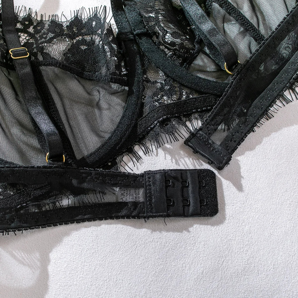 Mesh Bodysuit with Metal Ring Detail