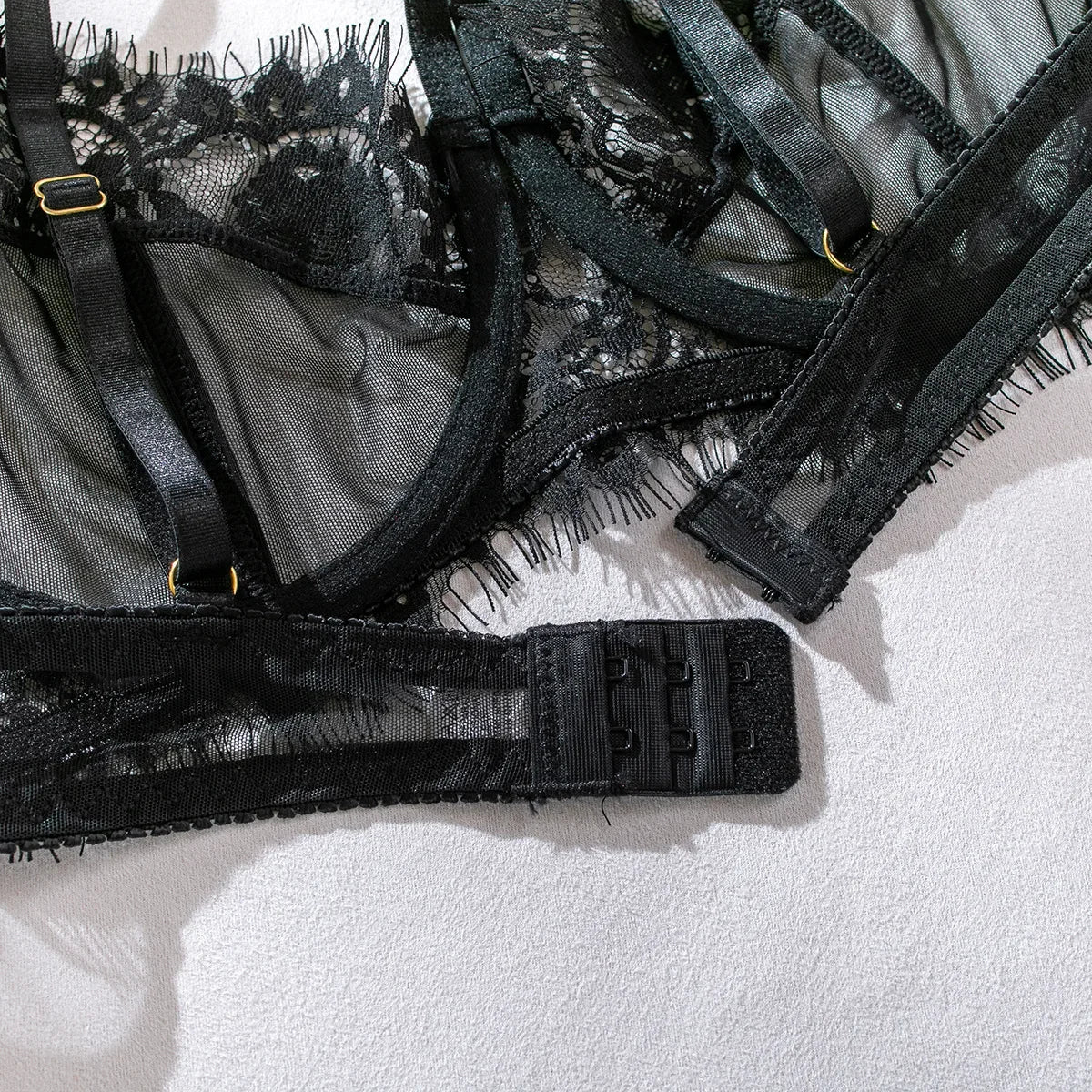 Mesh Bodysuit with Metal Ring Detail