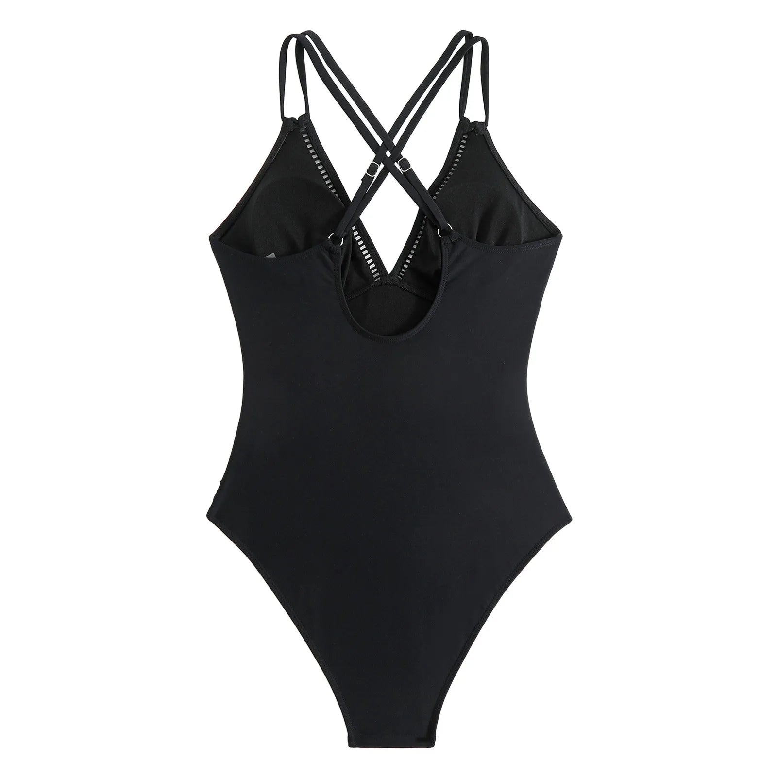 Women’s Deep V Neck Ruched One-Piece Swimsuit