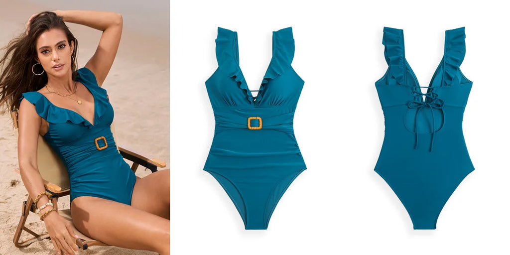 Celine Retro - V-Neck One-Piece