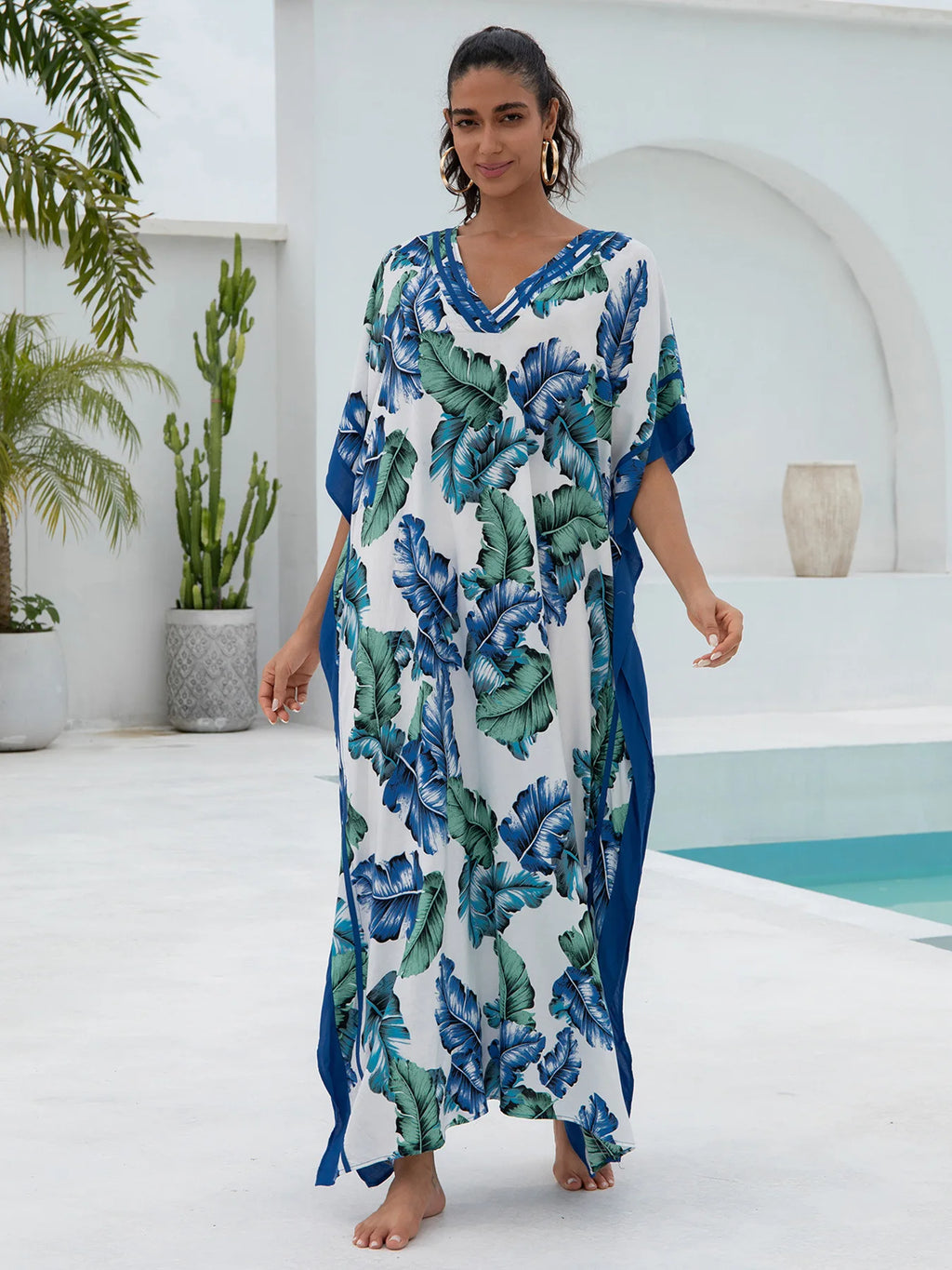 Azure Leaf - Print Robe
