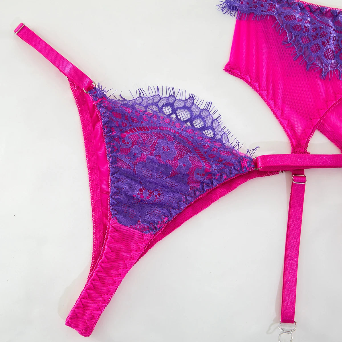 Blue Embroidered Lace Bra & Panty Set