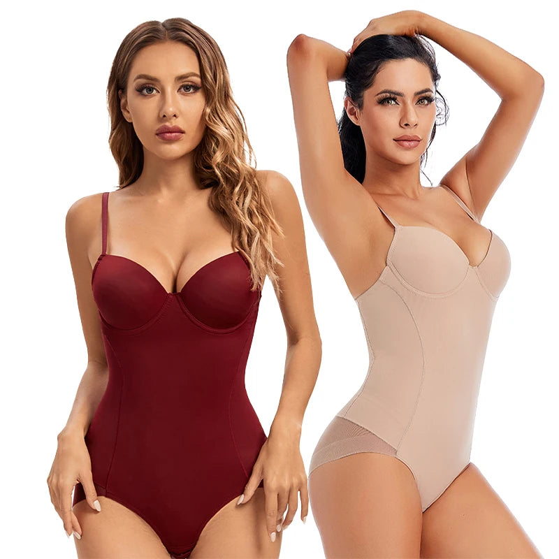 Women's White Underwire Bodysuit – Stretch Silky Shapewear