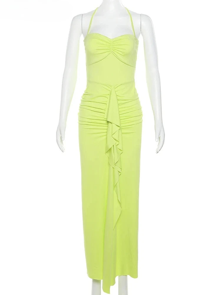 Ruffles Tassel - Halter Backless