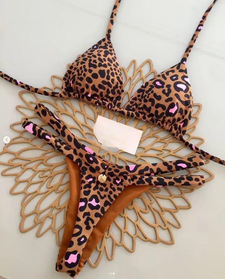 Savanna Luxe – Leopard Trim Bikini