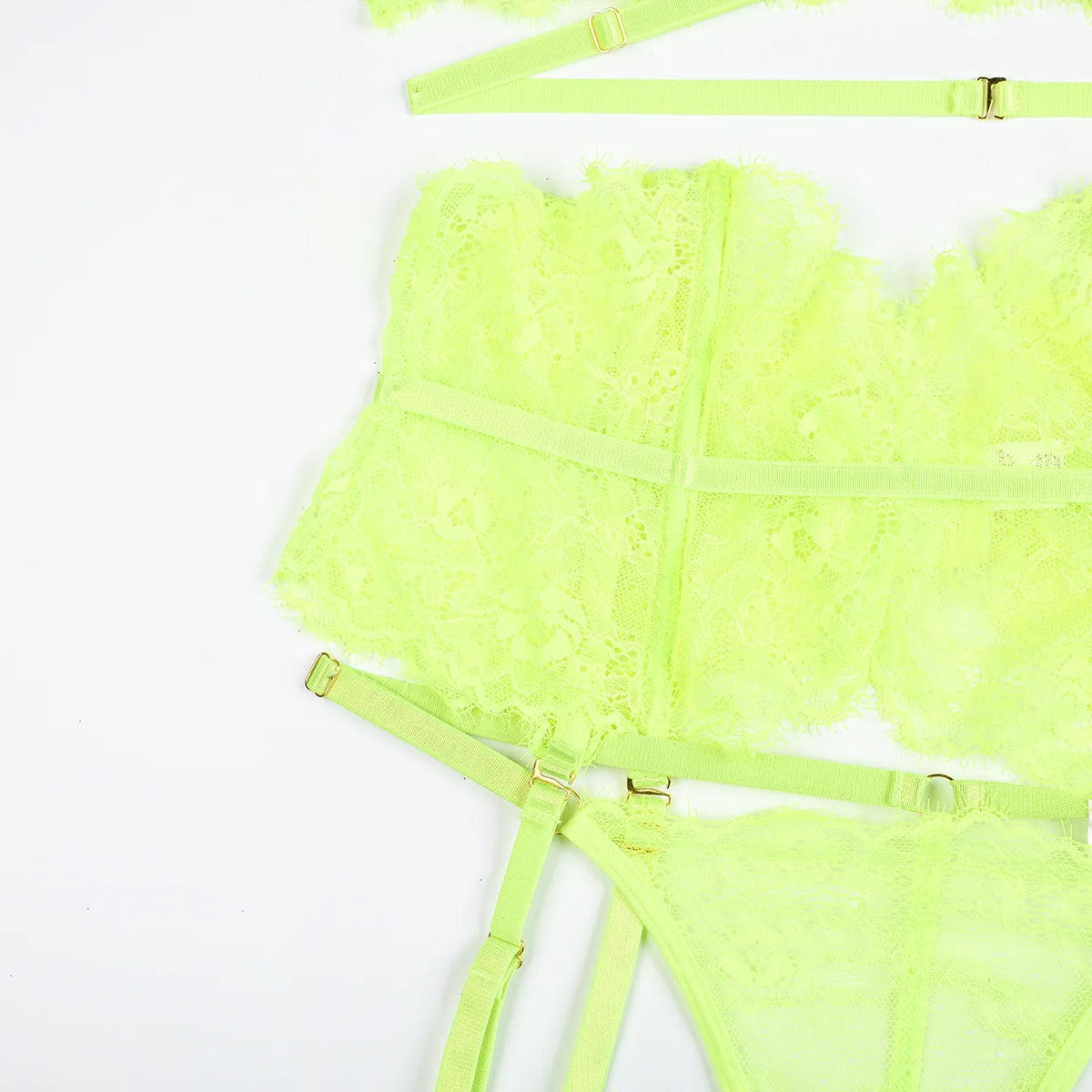 Patchwork Lace Lingerie Set – 3 Piece