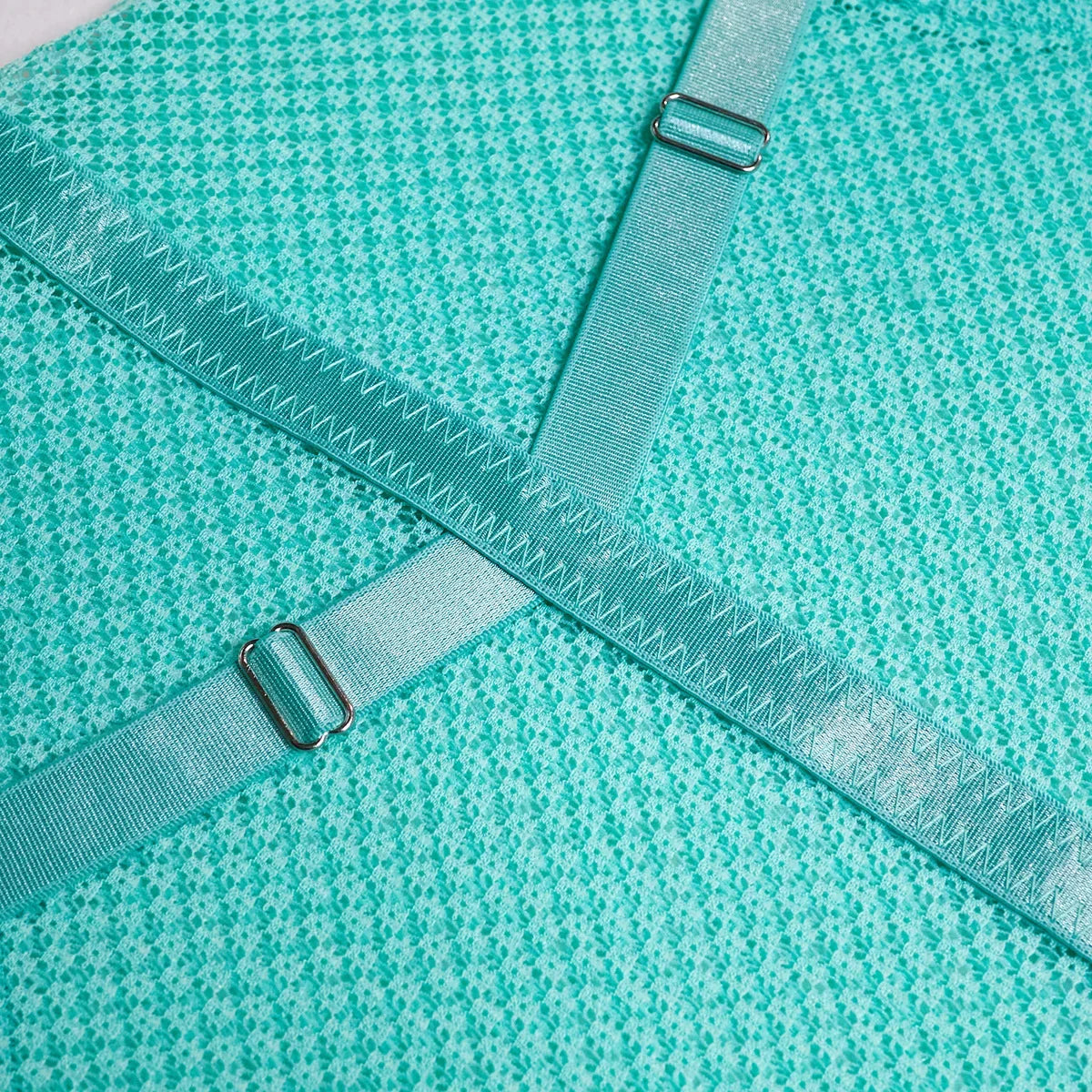 Hollow-Out Lace Bodysuit – Deep V Underwire