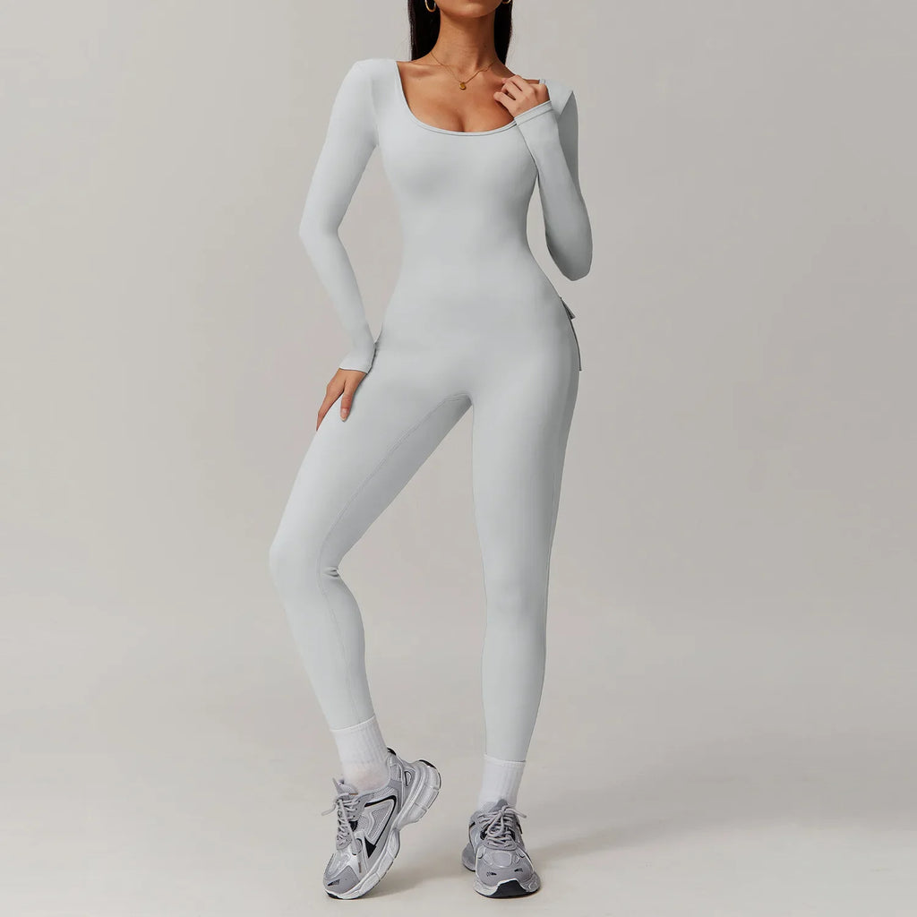 Sculpt Jumpsuit - Backless Long Sleeve