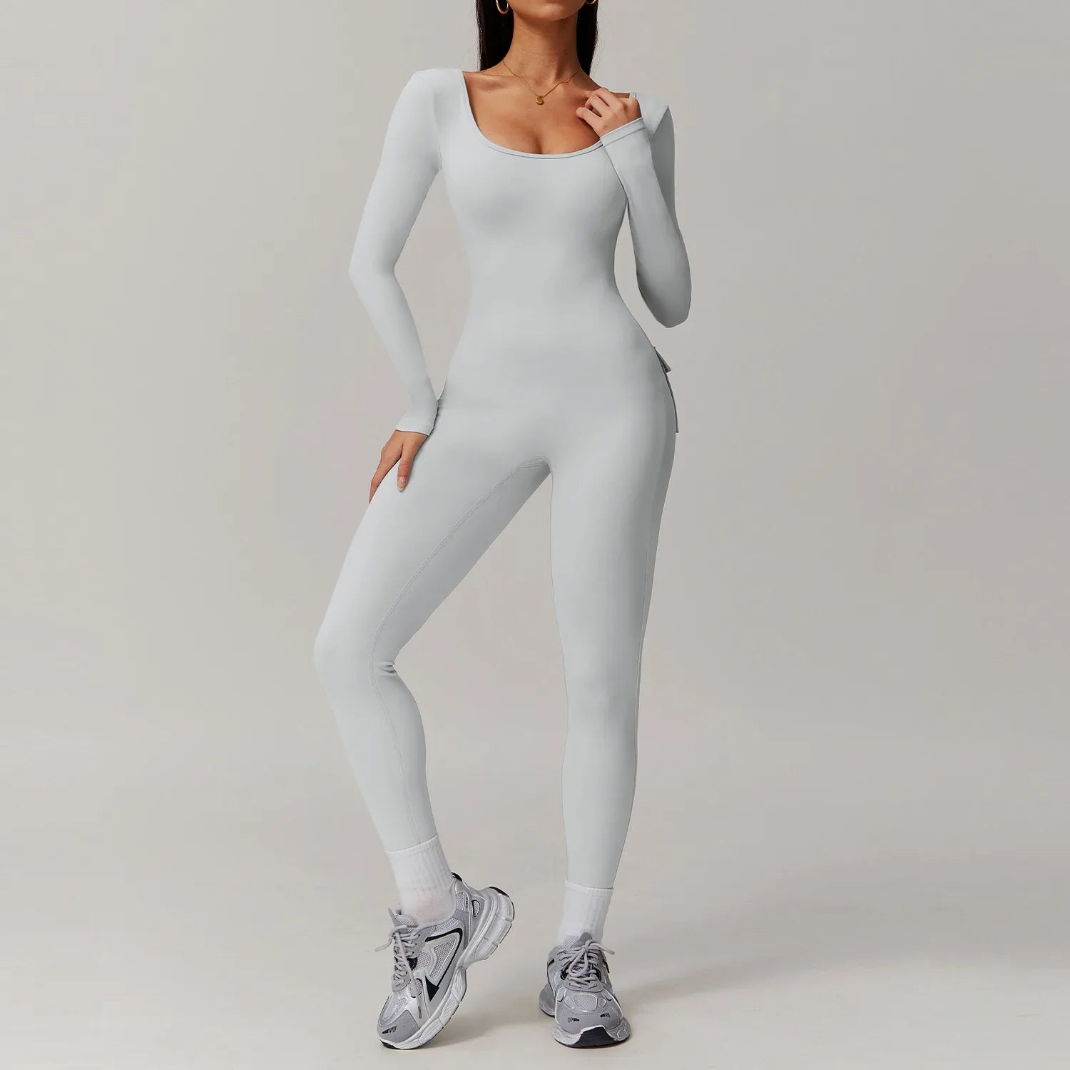 Sculpt Jumpsuit - Backless Long Sleeve