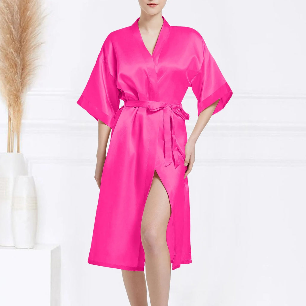 Satin Bridal Dressing Gown Kimono Robe
