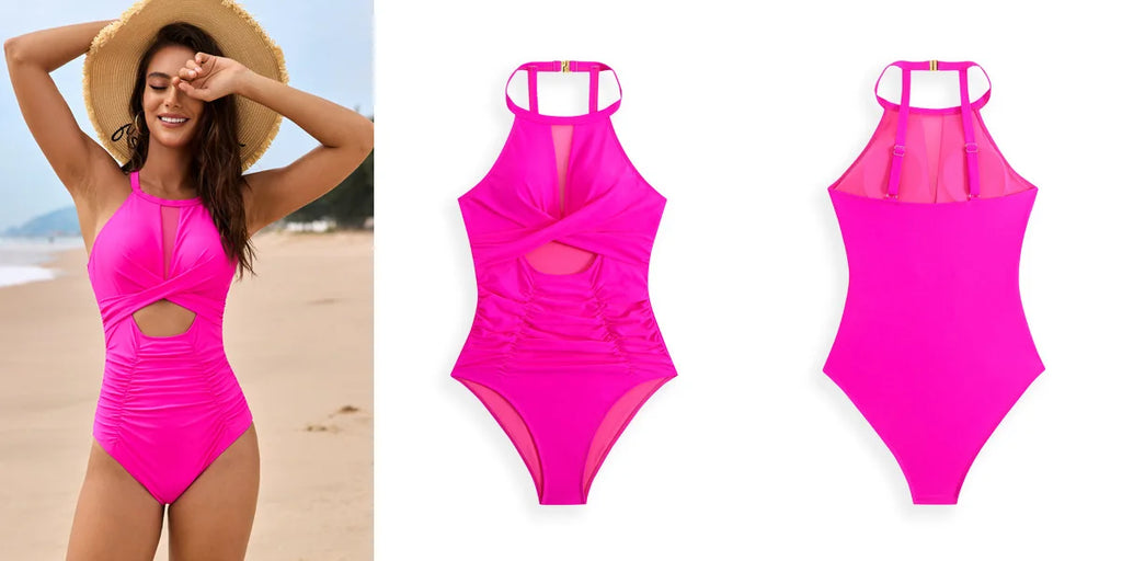 Valeria Mesh - Pleated One-Piece