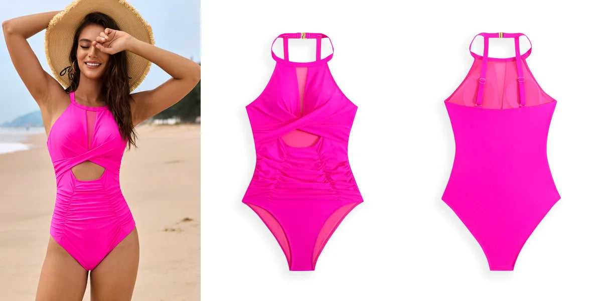 Valeria Mesh - Pleated One-Piece