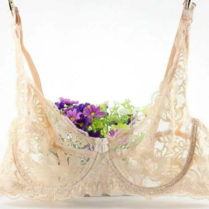 Sexy Lace Flower Bra Transparent Underwear Push Up Bras For Women Bralette Lace Bra Lingerie Intimates Bh Soutien Gorge Fashion