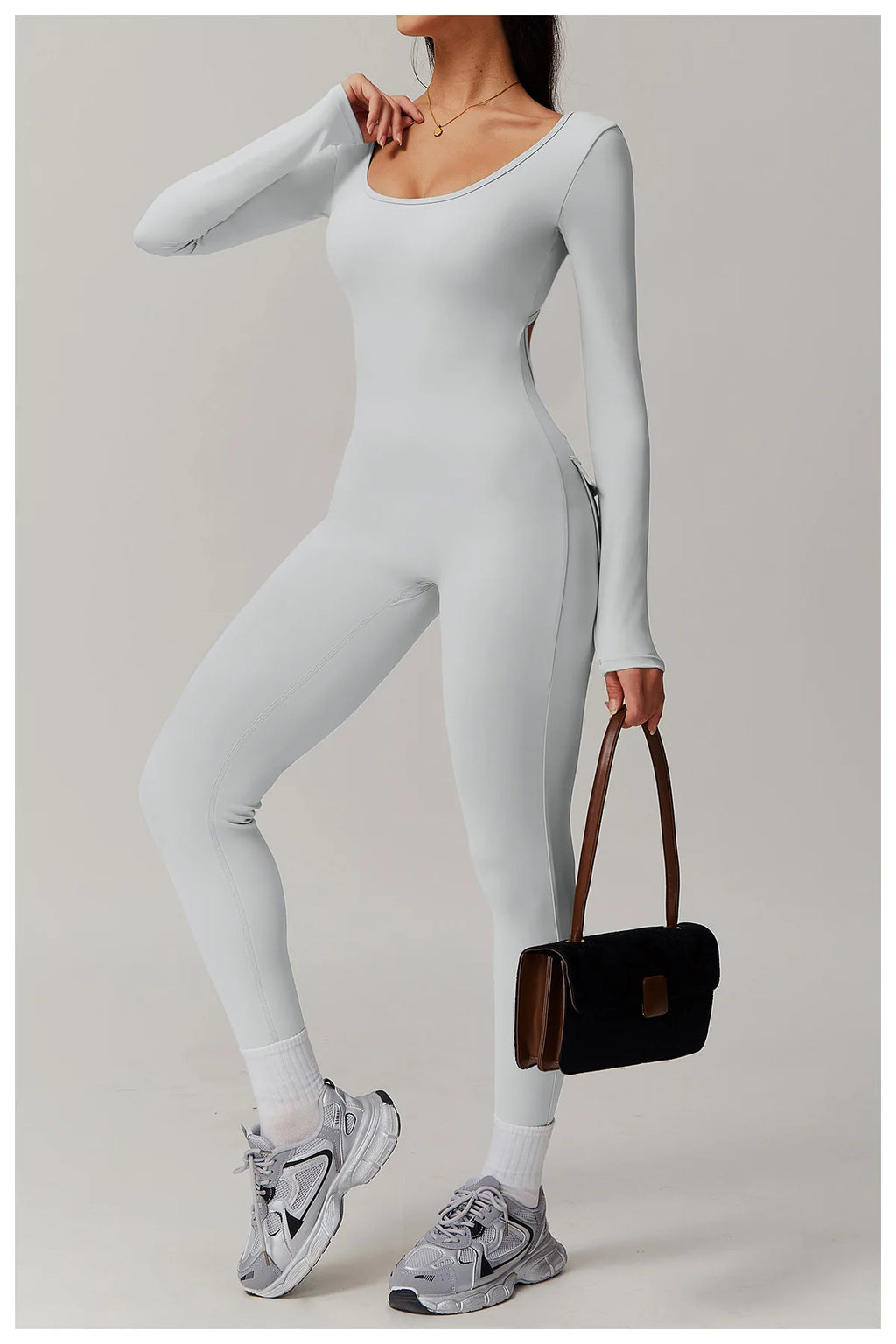 Sculpt Jumpsuit - Backless Long Sleeve