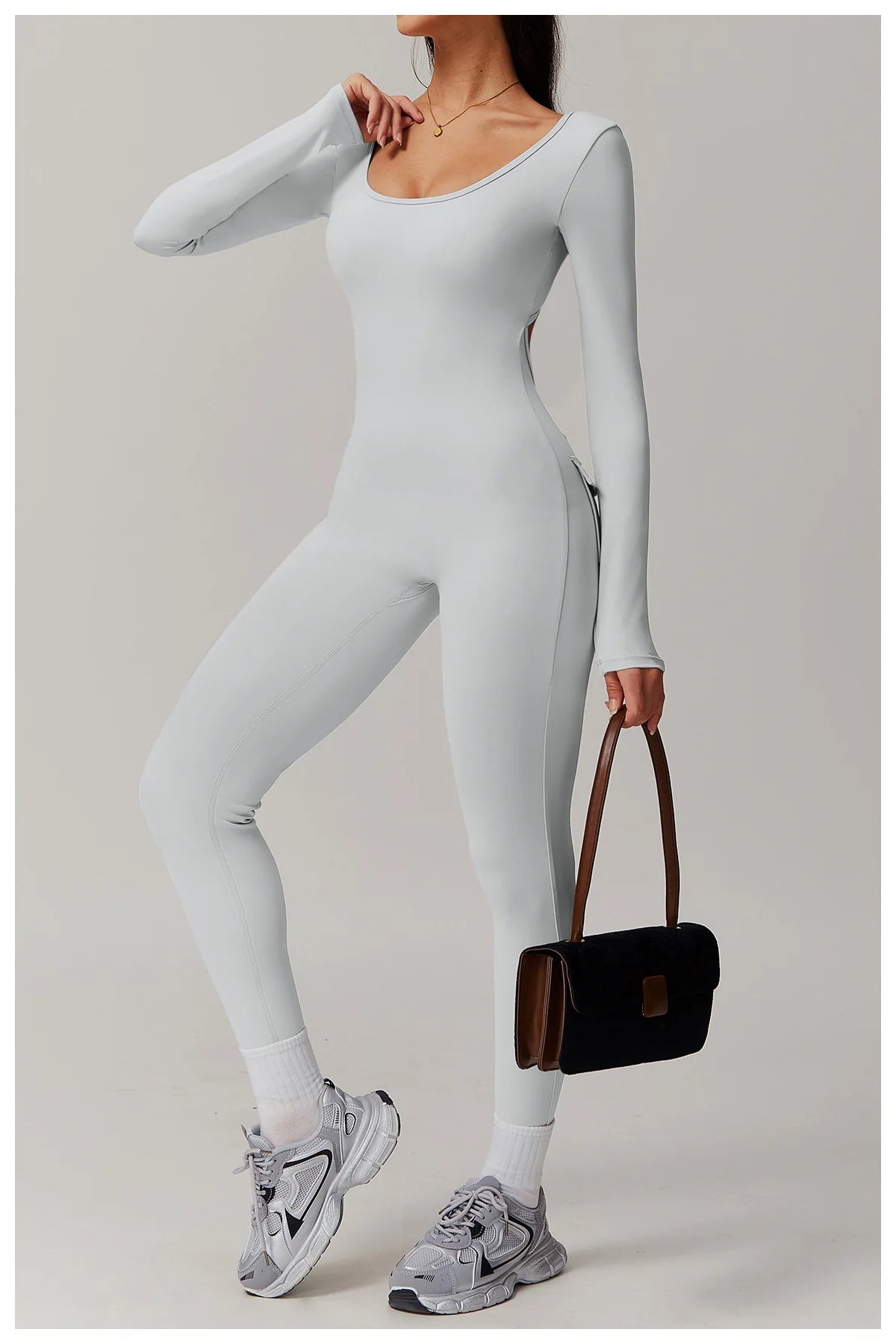 Sculpt Jumpsuit - Backless Long Sleeve