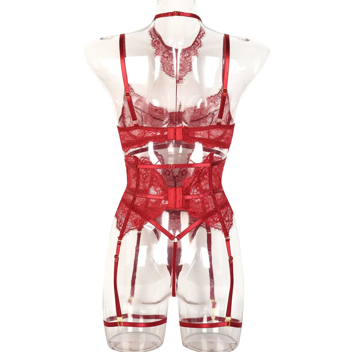 Patchwork Lace Lingerie Set – 3 Piece