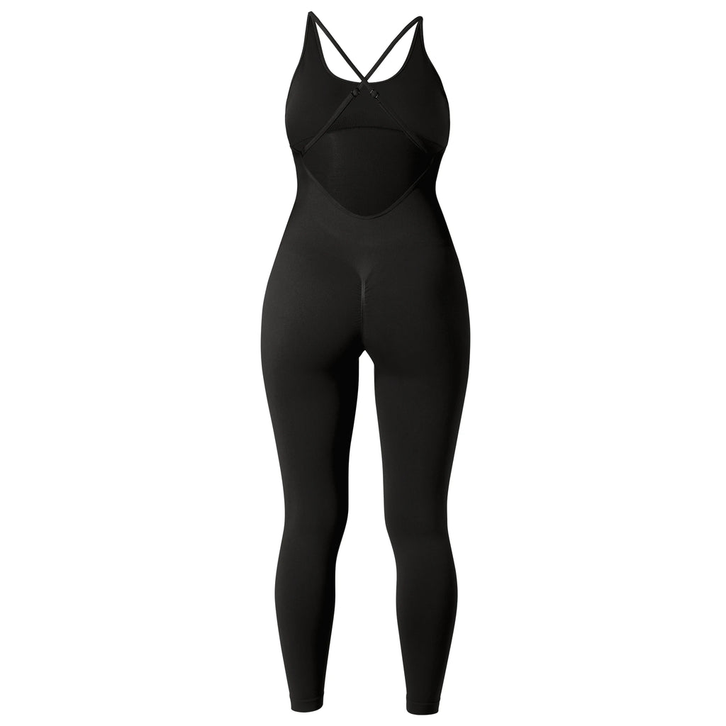 Sleeveless Bodycon Jumpsuit – Women’s Full-Season Fitness & Casual Sporty Playsuit