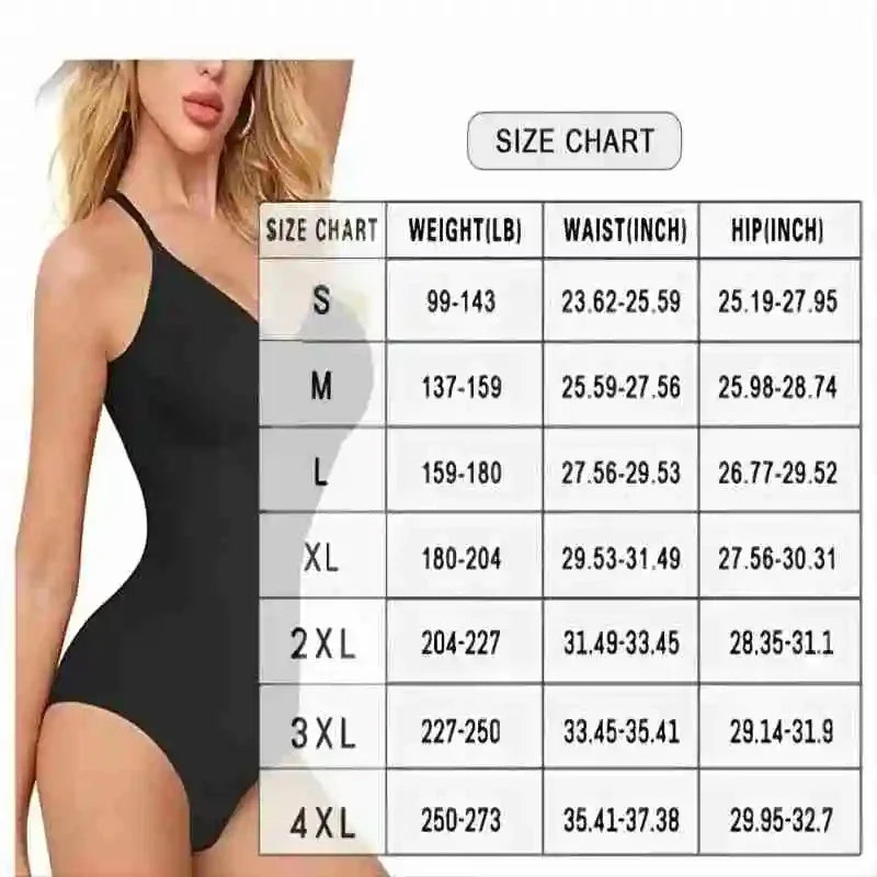 Women's Full Body Shaper Bodysuit - Waist Trainer and Butt Lifter size chart