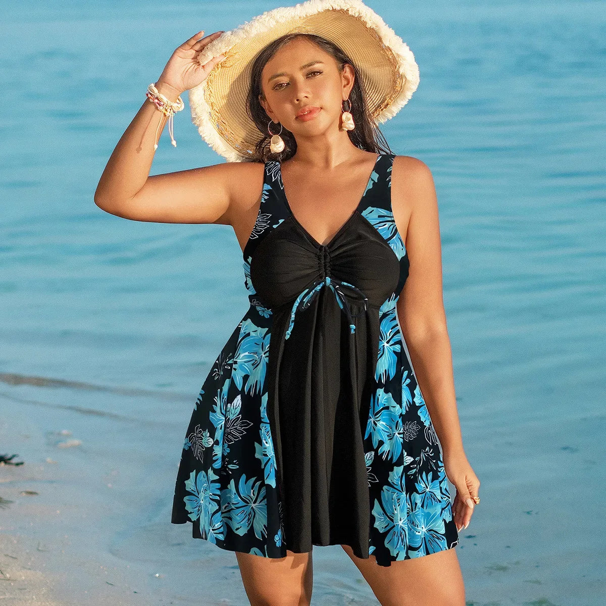 Sahara Patch - Split Dress Monokini