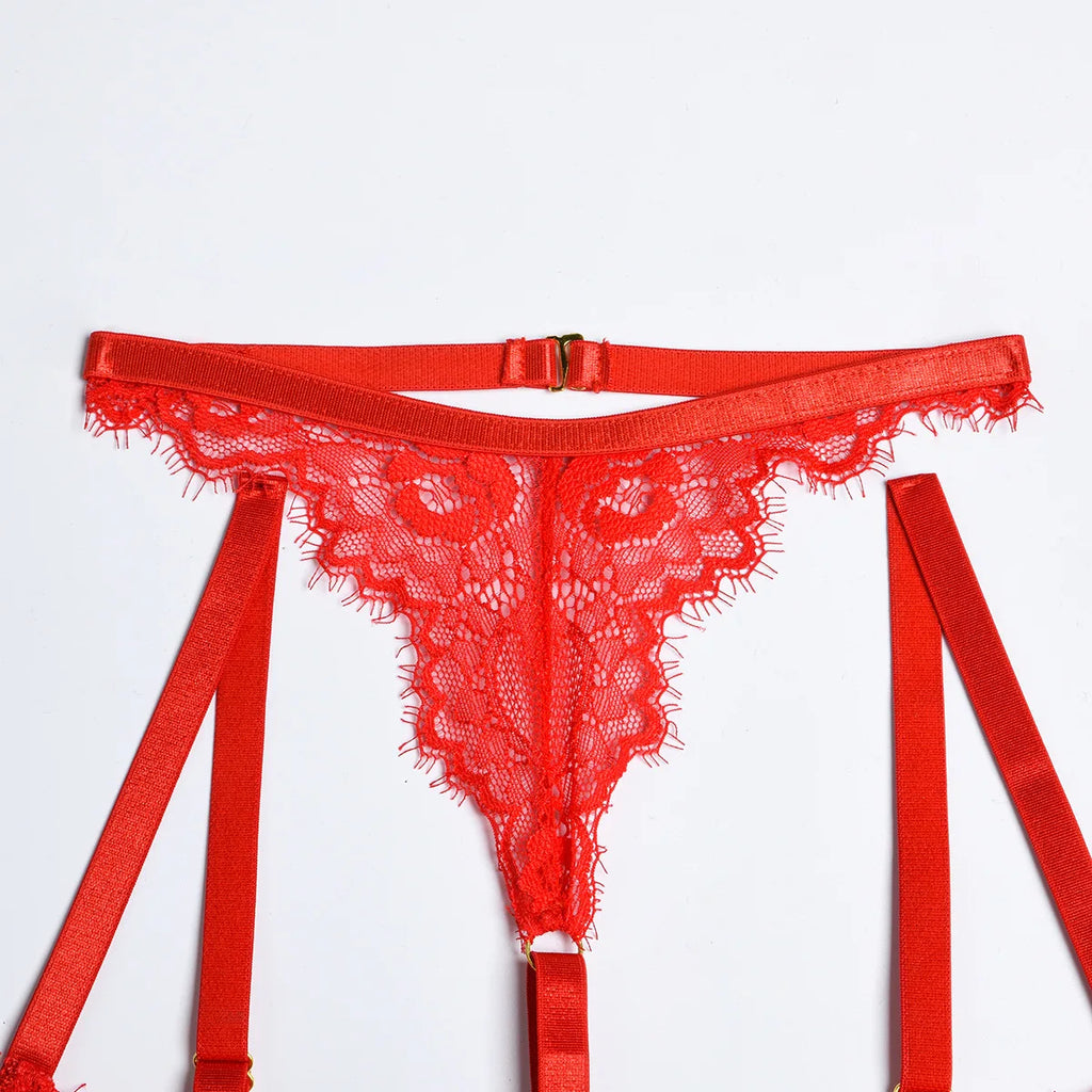 Patchwork Lace Lingerie Set – 3 Piece