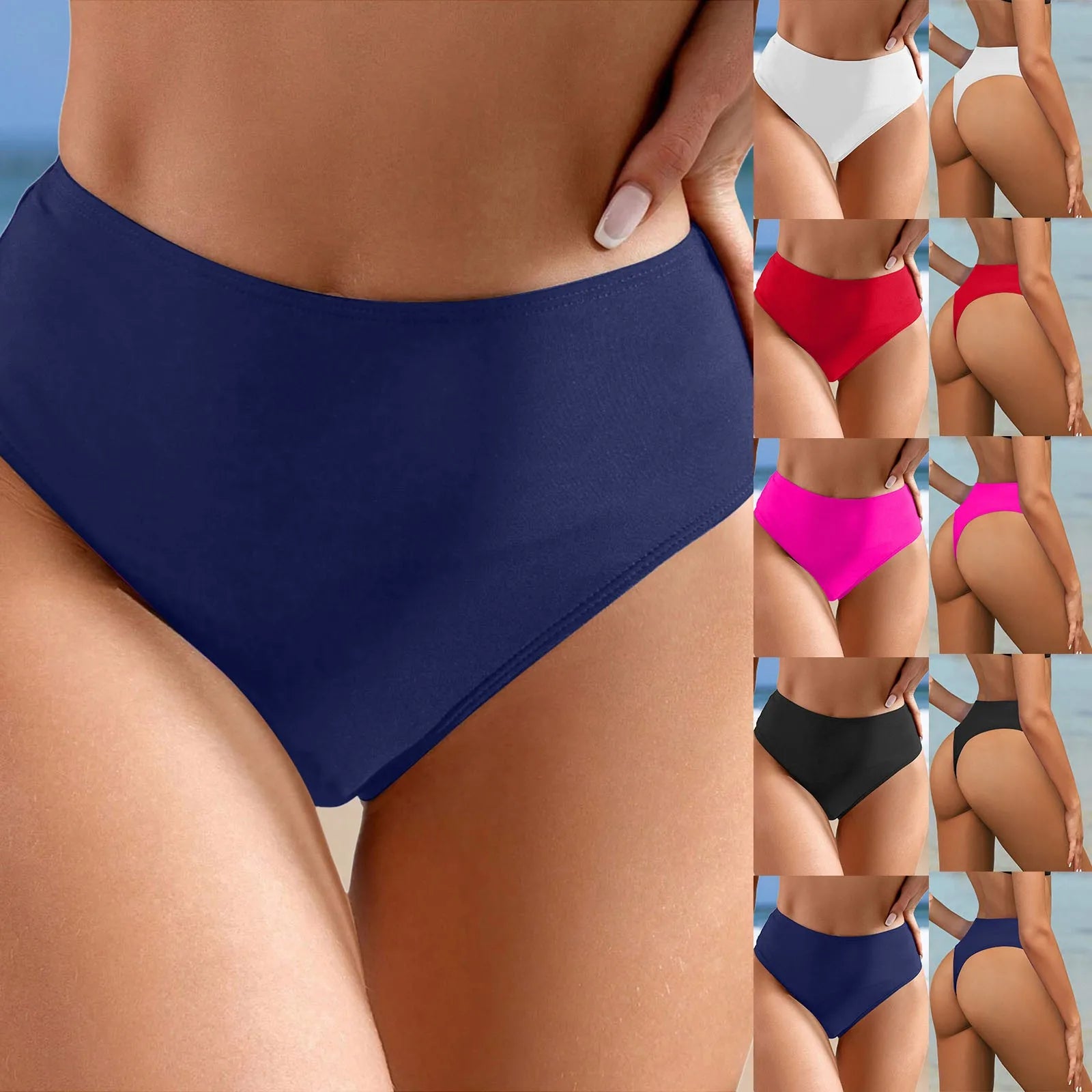 Solea Wave – High-Waist Bikini Bottoms