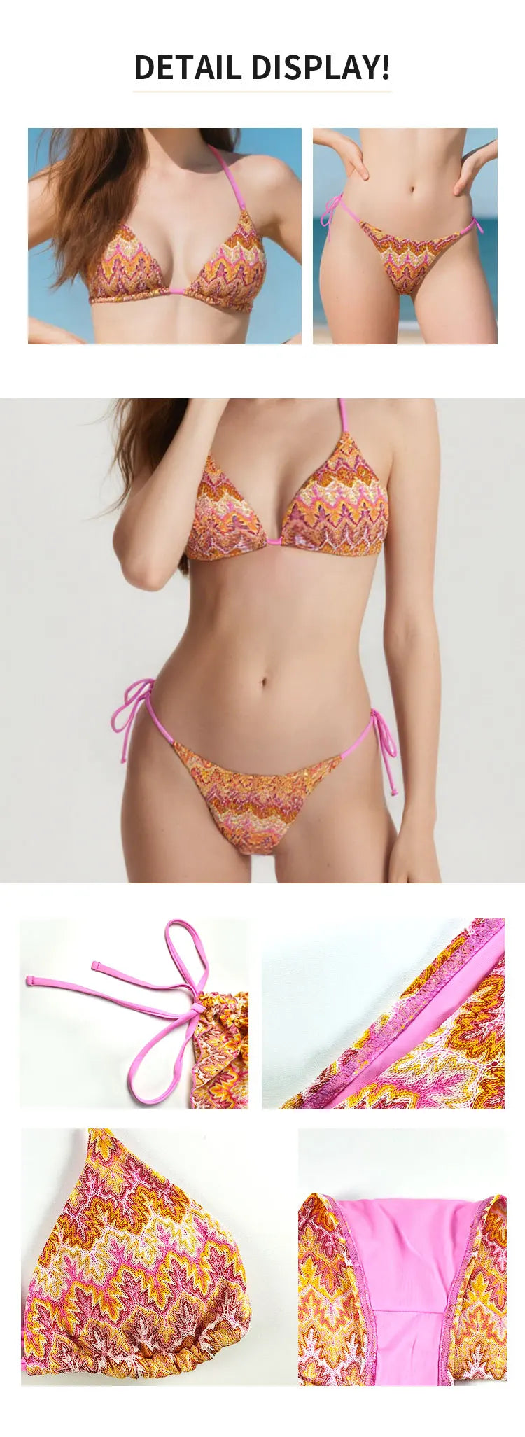 Sexy 3 Pack Bikini Swimsuit for Women New Hot Sale Of The Season Sensual Swimwear Teenage Girls Fashion Poolwear Beachwear