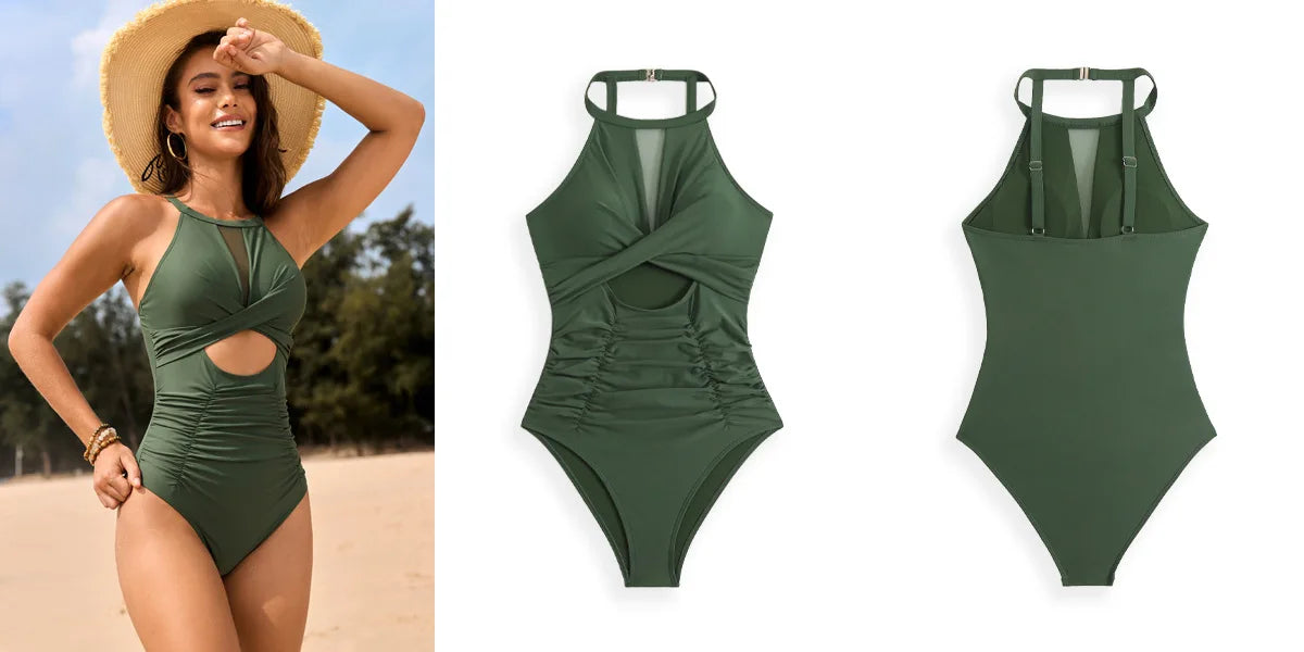 Valeria Mesh - Pleated One-Piece