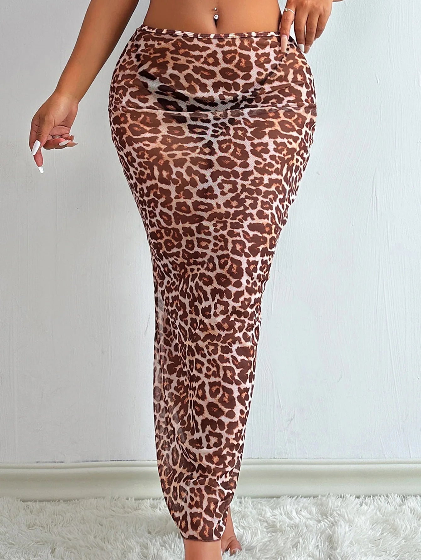 Feline Mesh - High-Waist Skirt