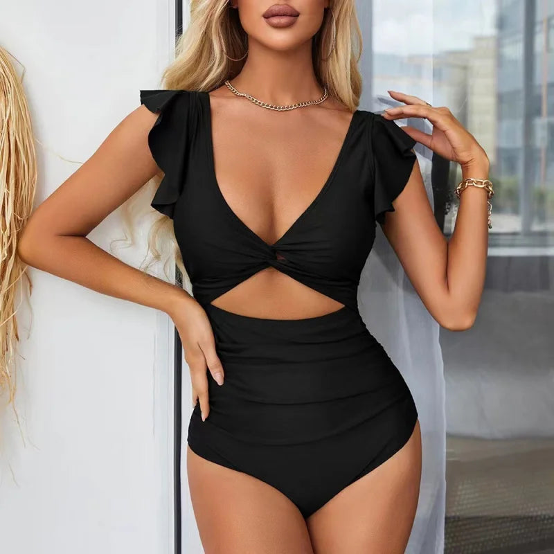 Women's Multicolor Tankini One-Piece Swimsuit – Colour Block – women's swimwear