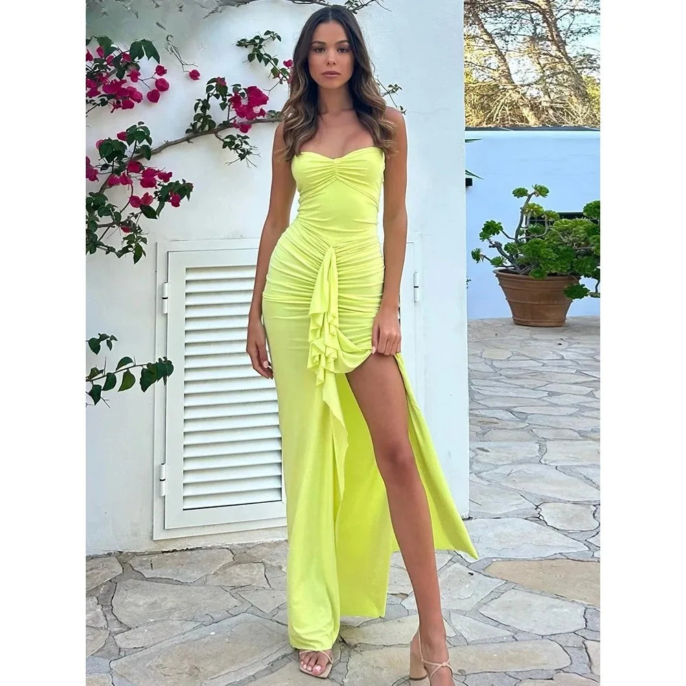 Ruffles Tassel - Halter Backless