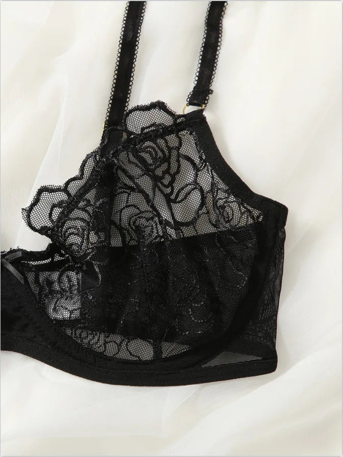 Plus Size Lace Mesh Babydoll with Open Crotch