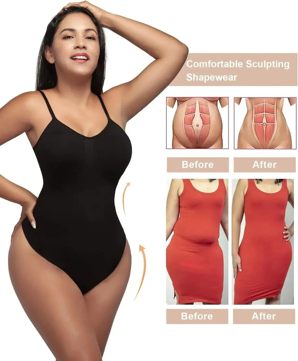 Seamless Full Body Shaper – Waist Trainer Bodysuit with Tummy Control & Butt Lifter