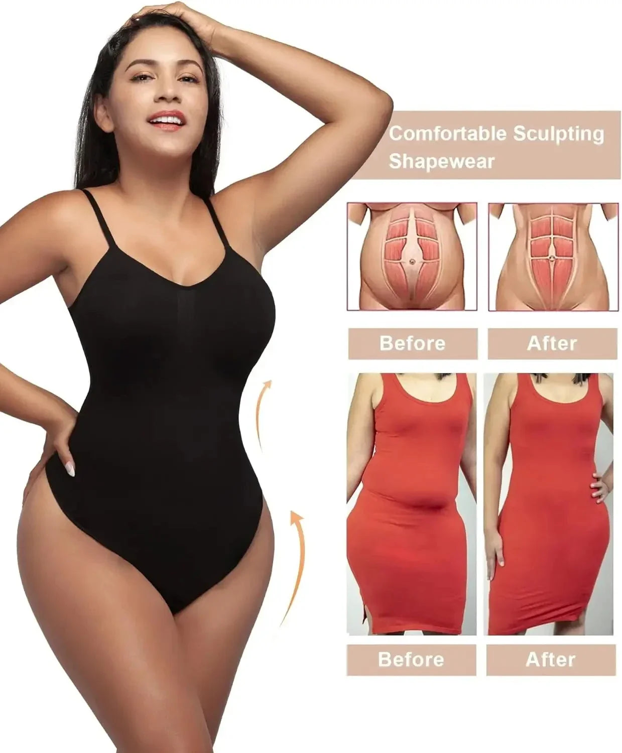 Seamless Full Body Shaper – Waist Trainer Bodysuit with Tummy Control & Butt Lifter