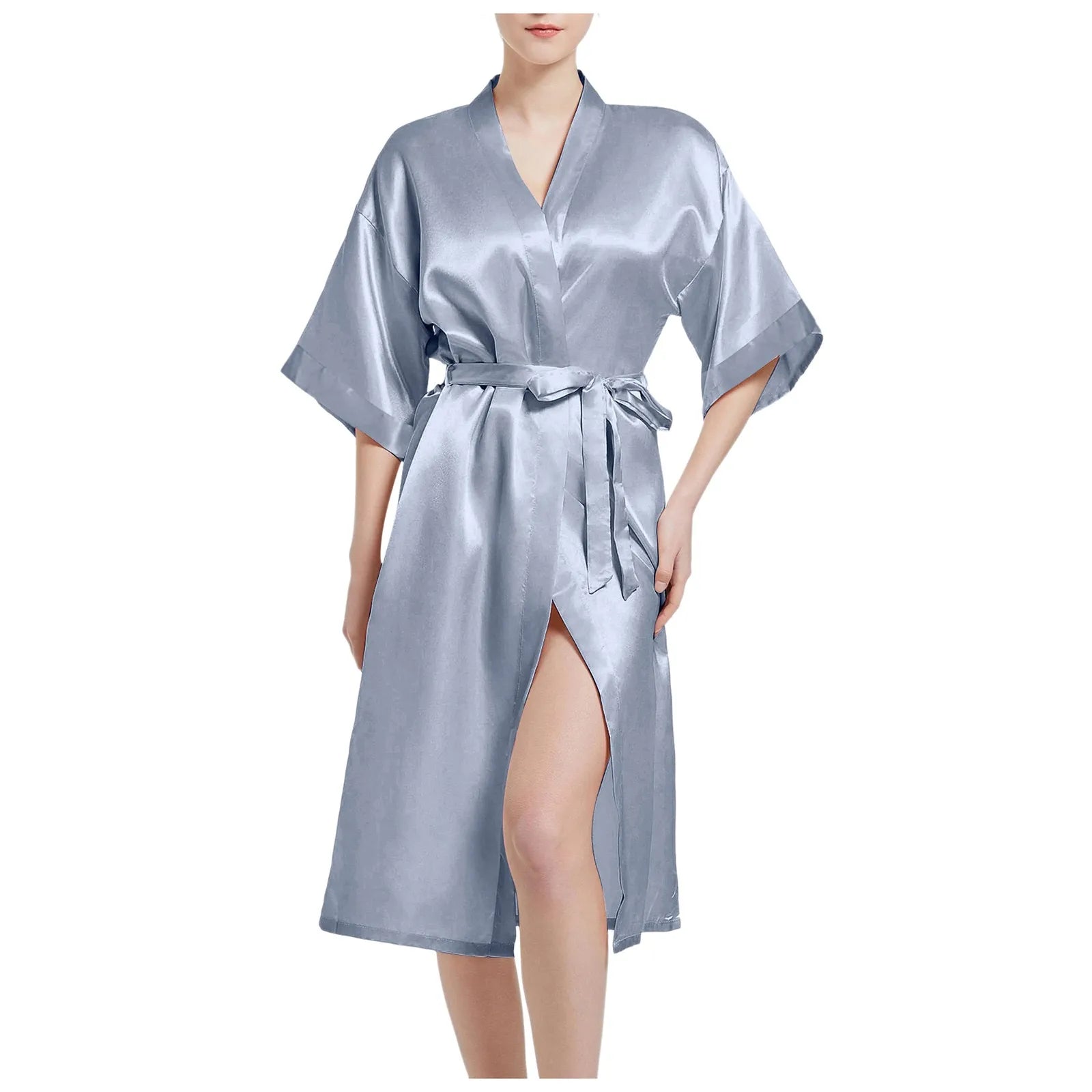 Satin Bridal Dressing Gown Kimono Robe