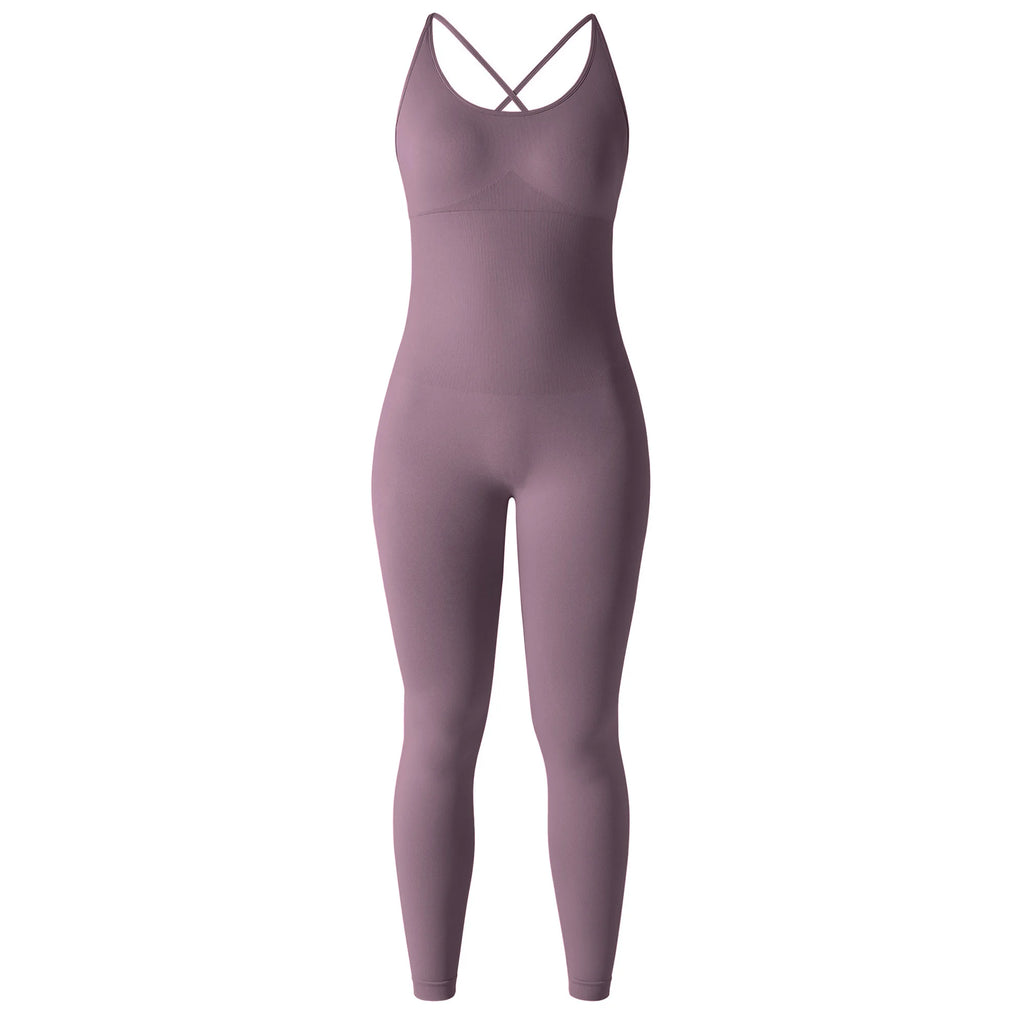 Sleeveless Bodycon Jumpsuit – Women’s Full-Season Fitness & Casual Sporty Playsuit
