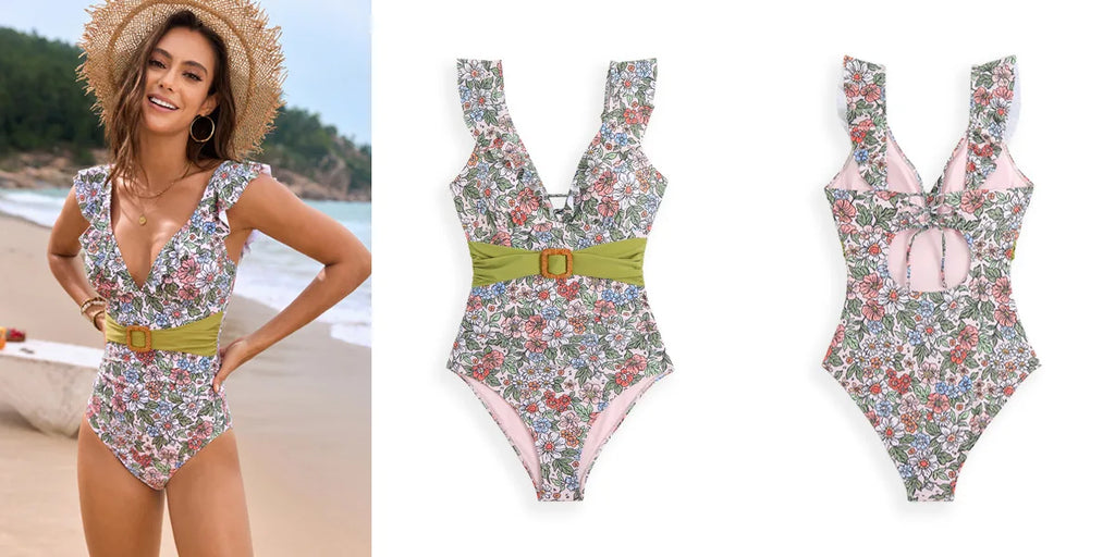 Celine Retro - V-Neck One-Piece