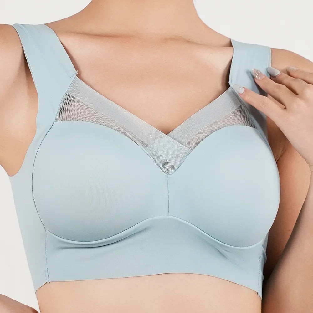 Sports Push-Up Bra – Anti-Sagging Wireless Fitness Bra with Strappy Back