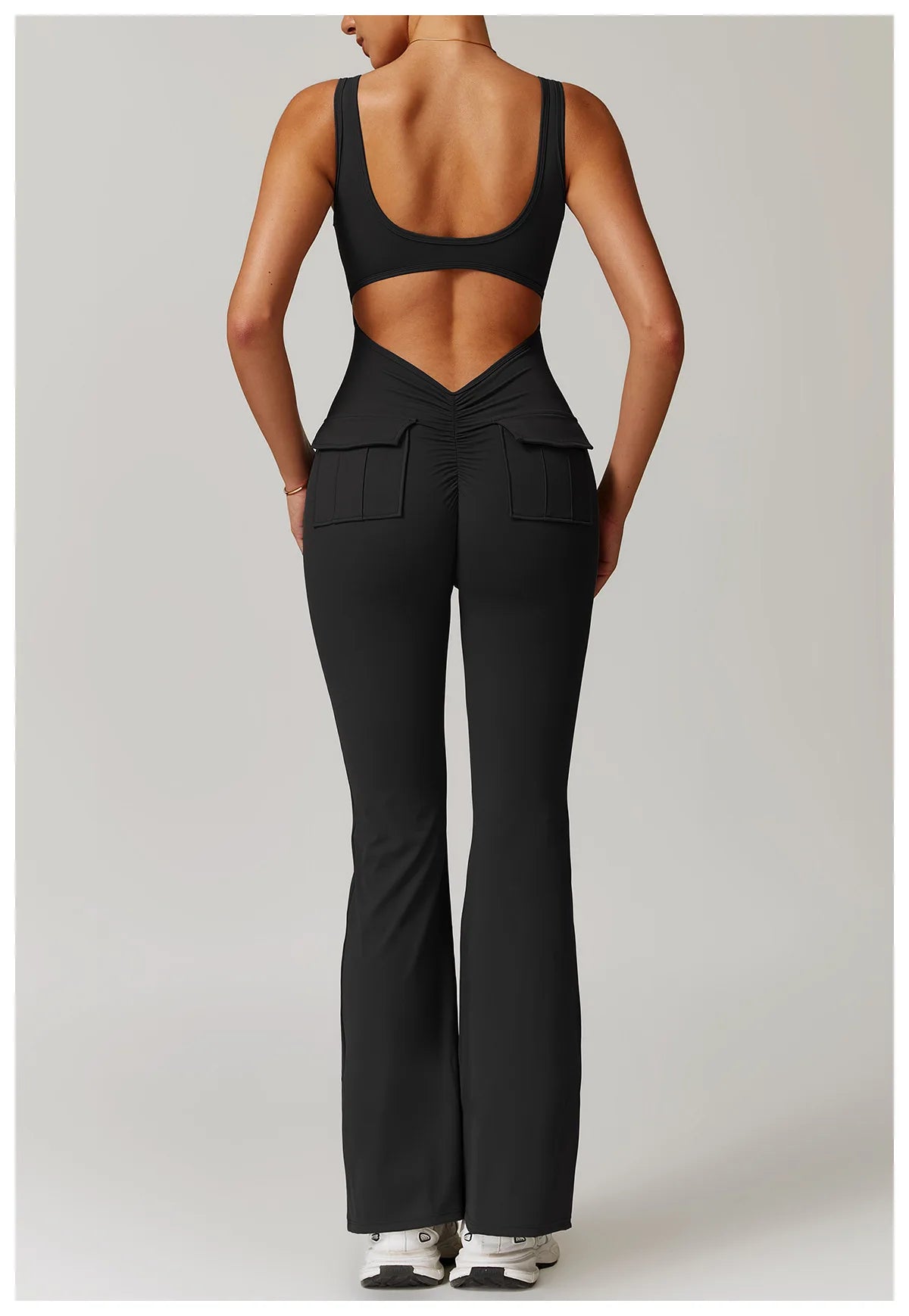 Utility Flare Jumpsuit - Backless